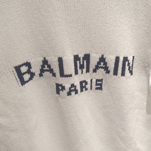 Balmain Men's White Cable Knit Sweater - Size M Like New - Picture 3 of 13